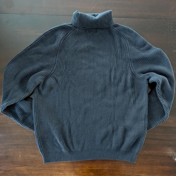 Men's Vintage Navy Cotton Turtleneck Size L - Picture 7 of 12